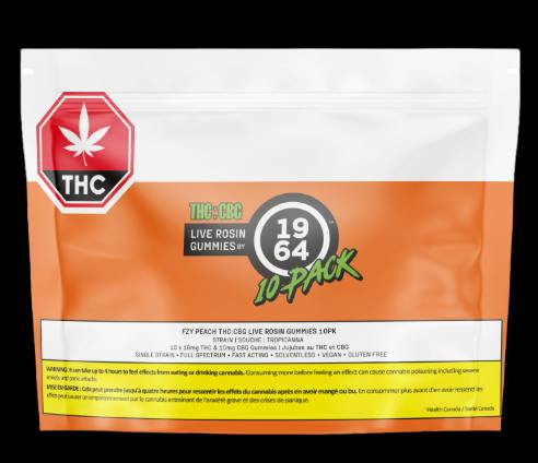1964 Fzy Peach CBG:THC GUMMIES 10PK