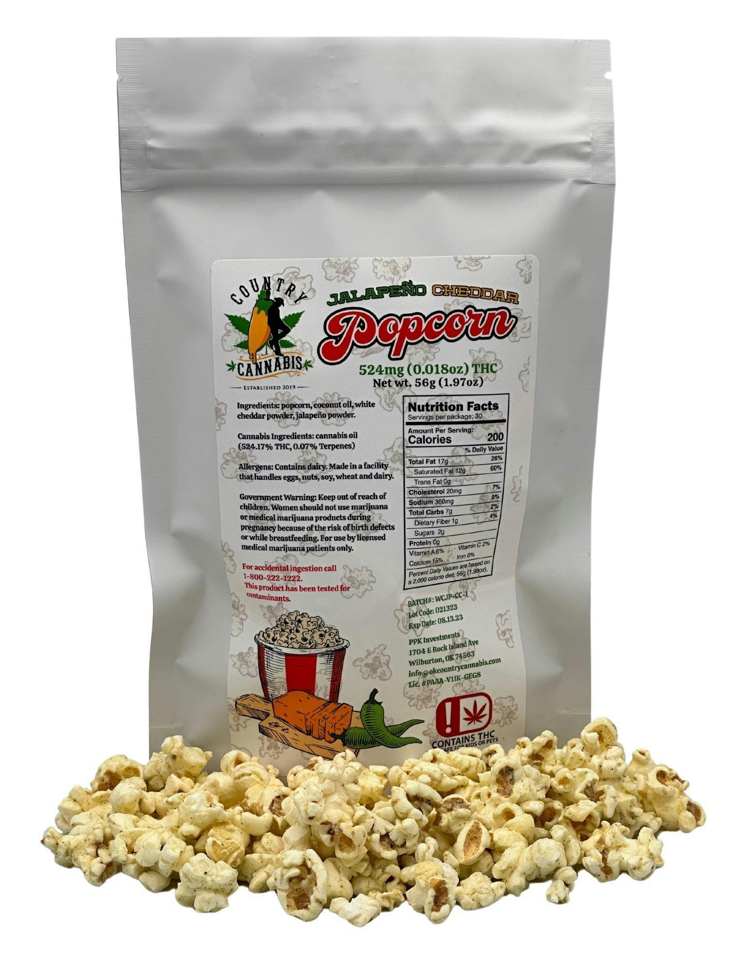 White Cheddar Jalapeño Popcorn (500mg THC)