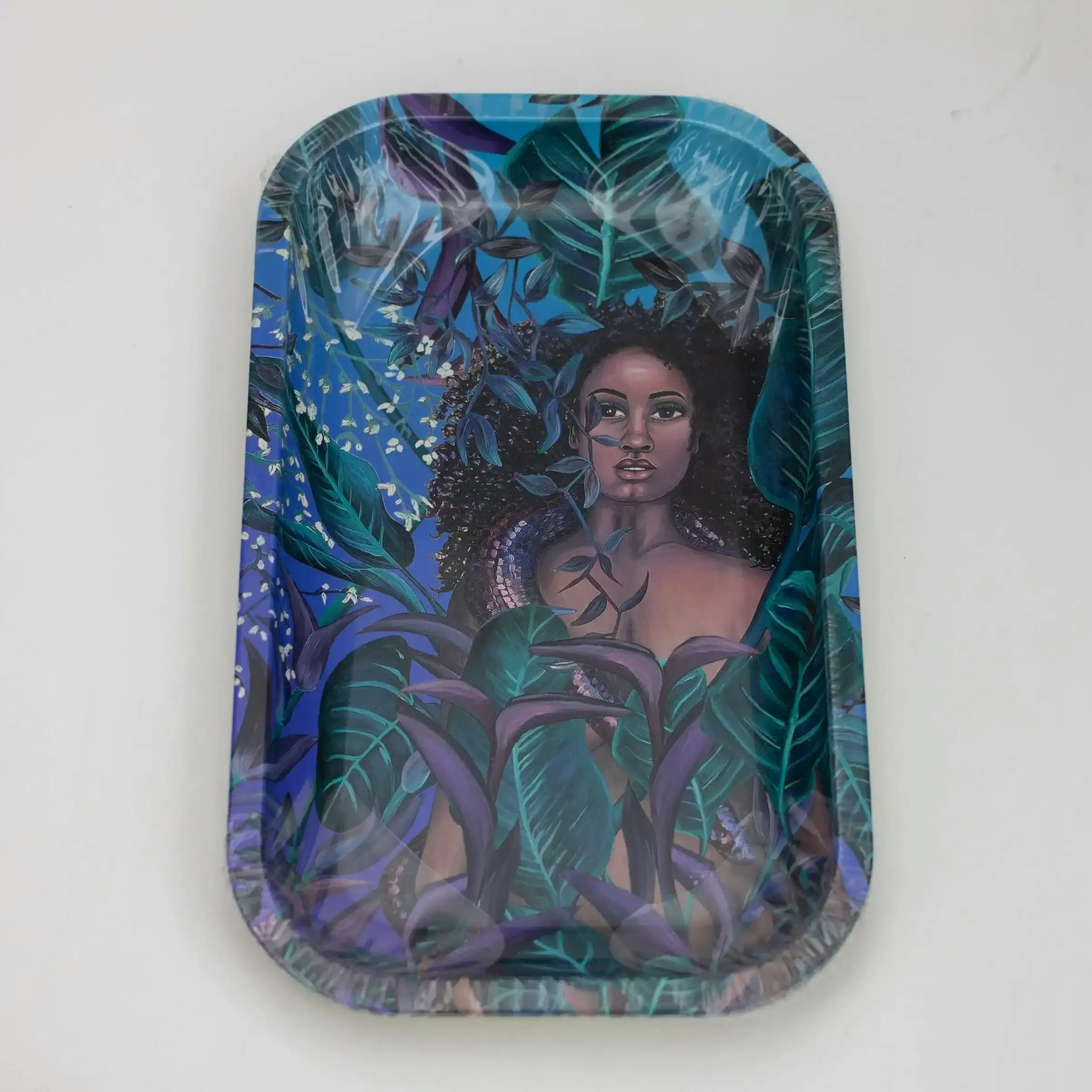 MEDIUM METAL ROLLING TRAY - Jungle Girl