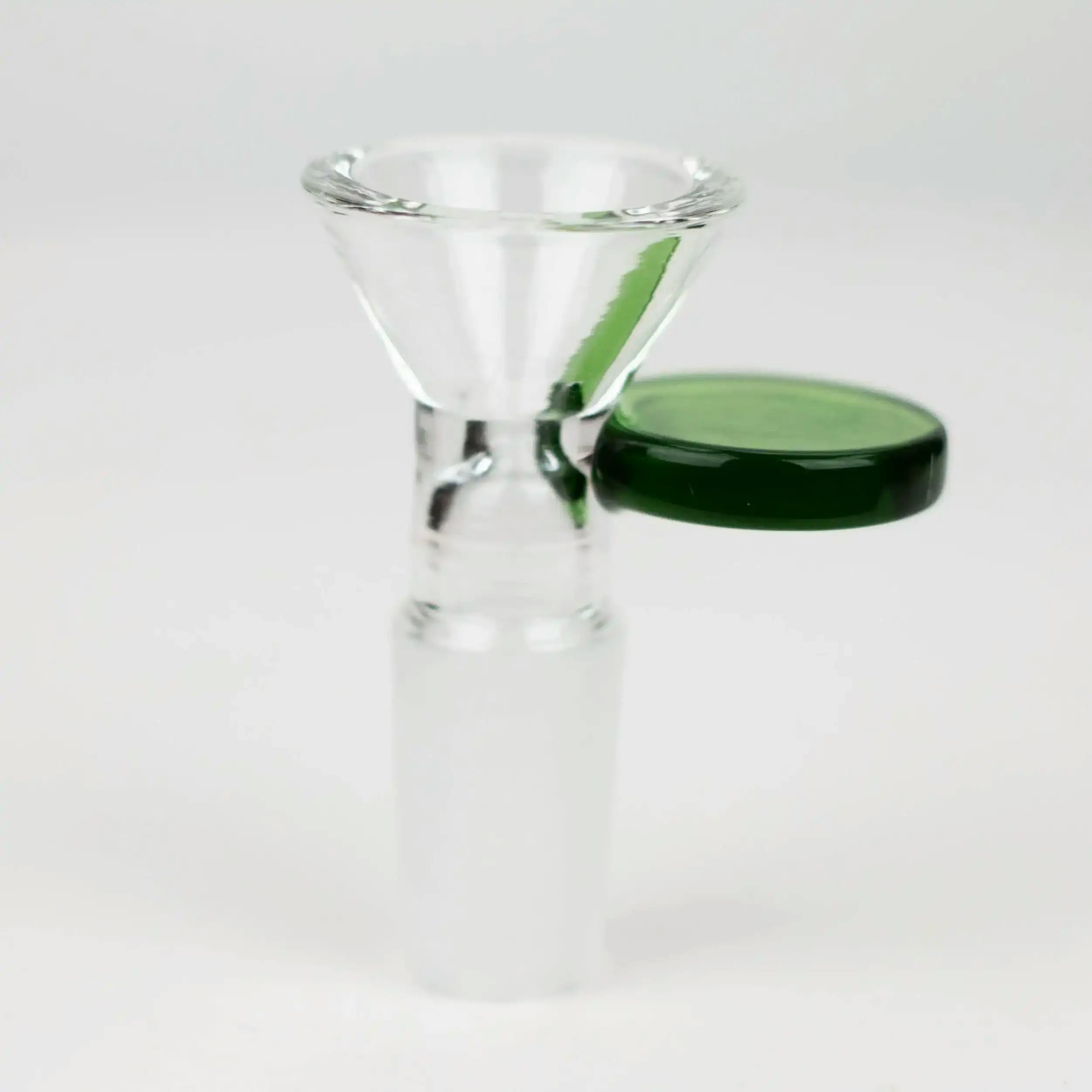 Glass bowl with color round handle for 14 mm - GREEN