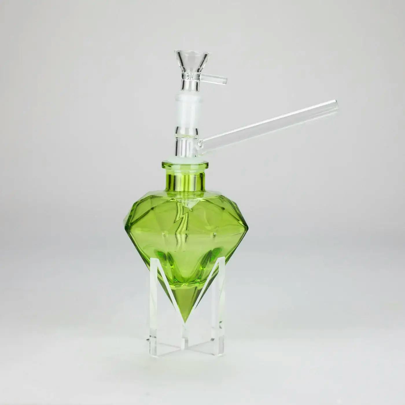 7'' Diamond Soft Glass Bong - GREEN