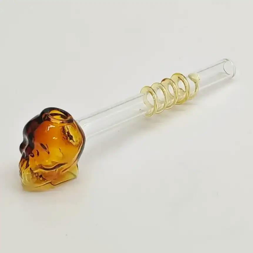 Skull Oil Burner Pipe - YELLOW