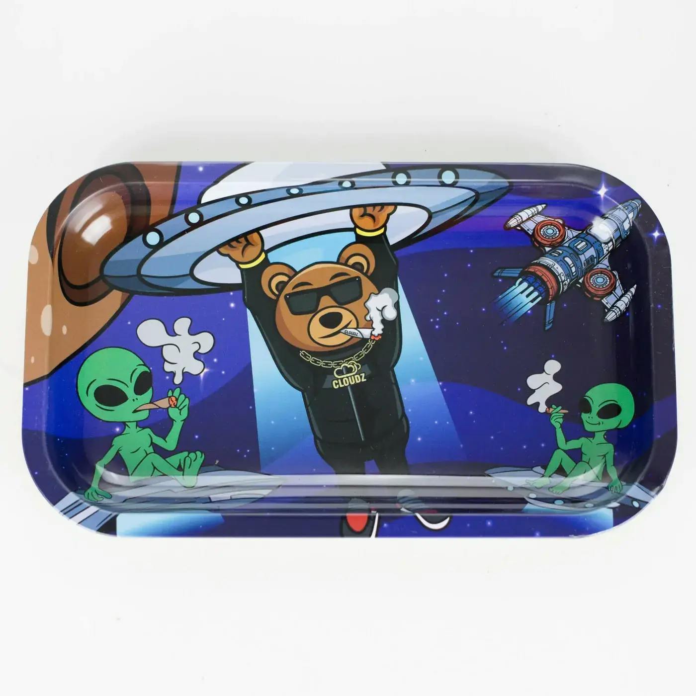 Cloudz Alien Medium Rolling Tray 11x7