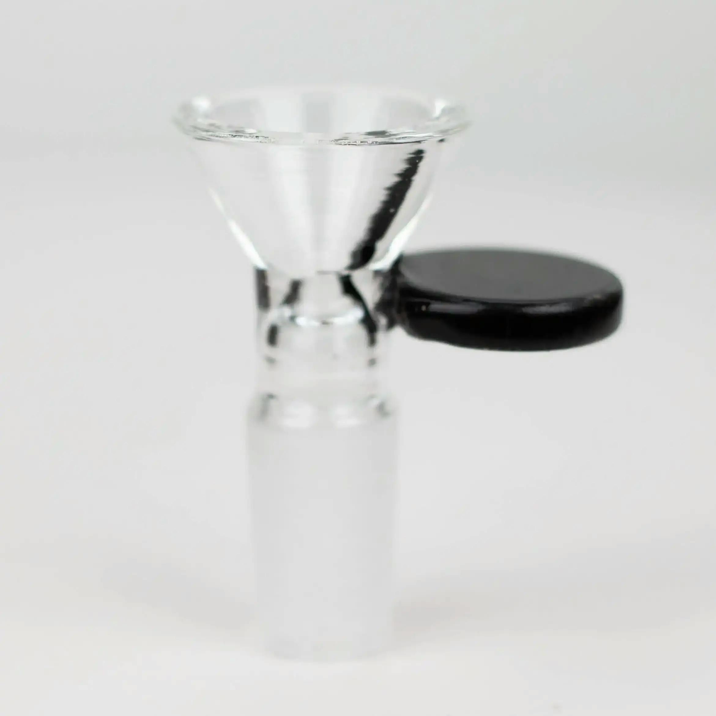 Glass bowl with color round handle for 14 mm - BLK