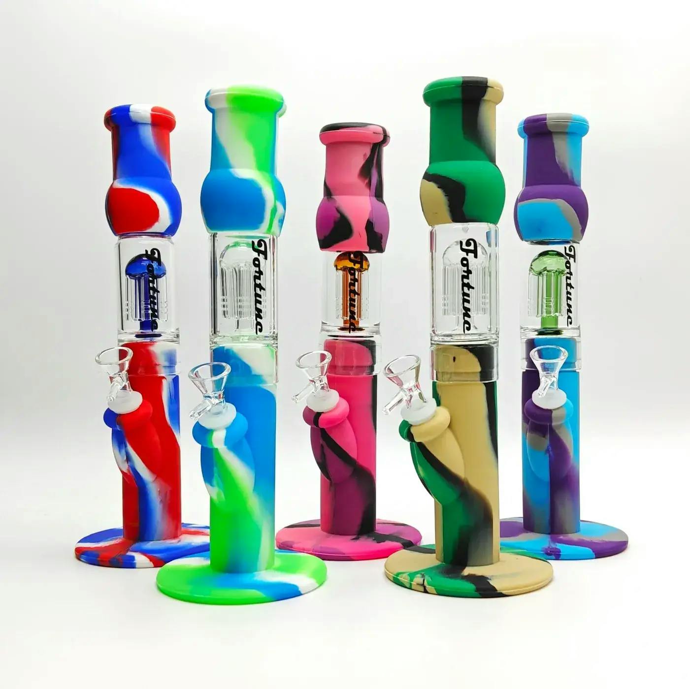 Fortune 12.5" Silicone Tree Perc Waterpipe