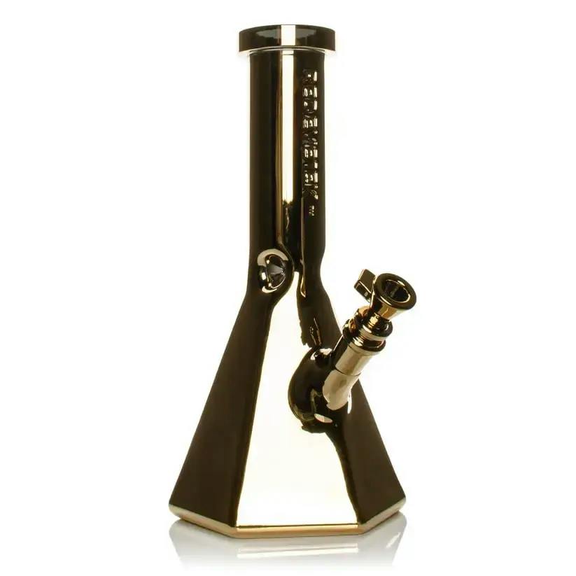 12" 24K Gold Terminator Hex Base Water Pipe