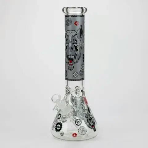 13.5 " JJ WOLF GLOW IN THE DARK BONG - BLACK