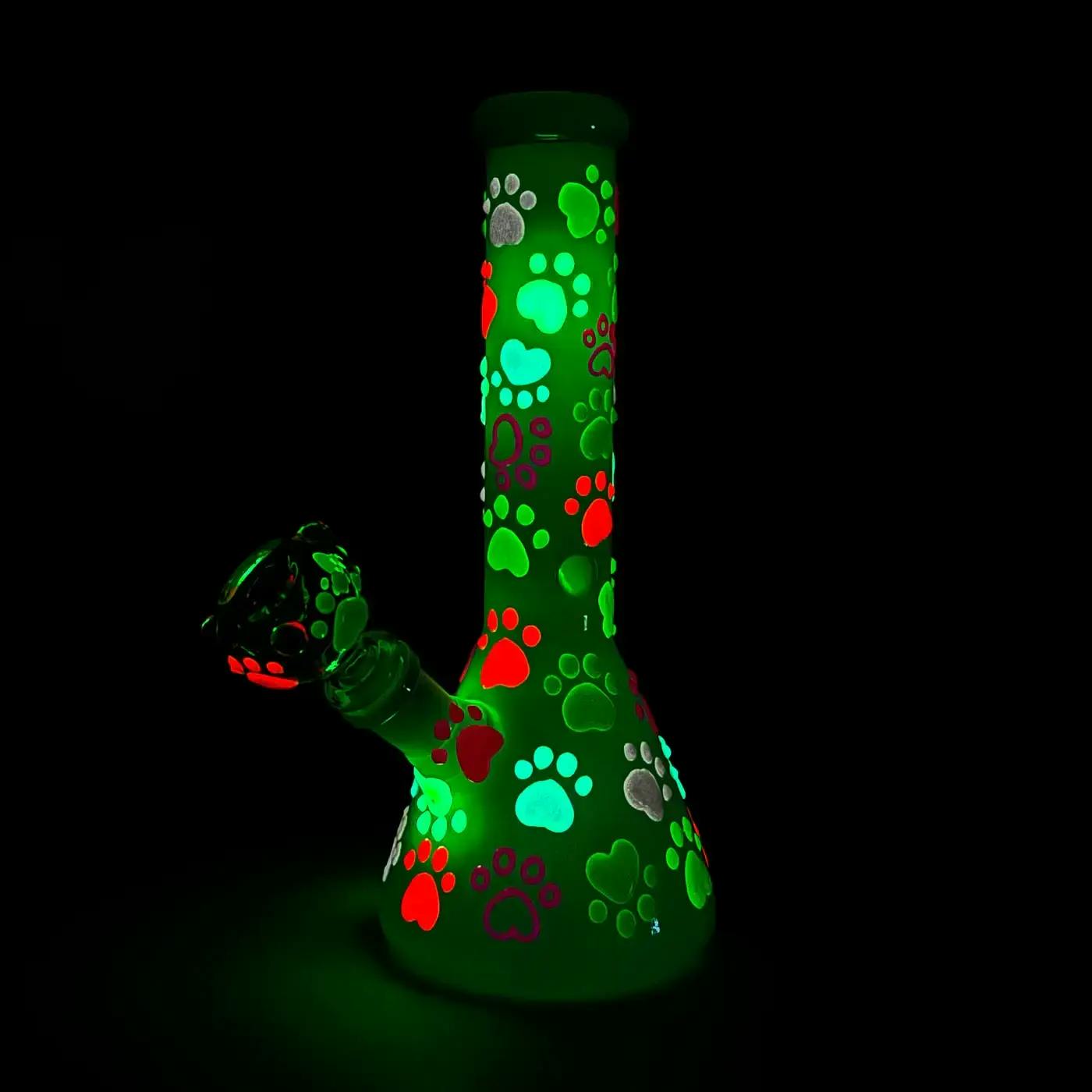 10" 3D Glass Bong With My Pet Design - Glow in the Dark