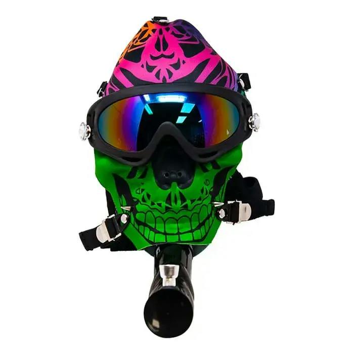 Toke While Skiing Colorful Mask Bong