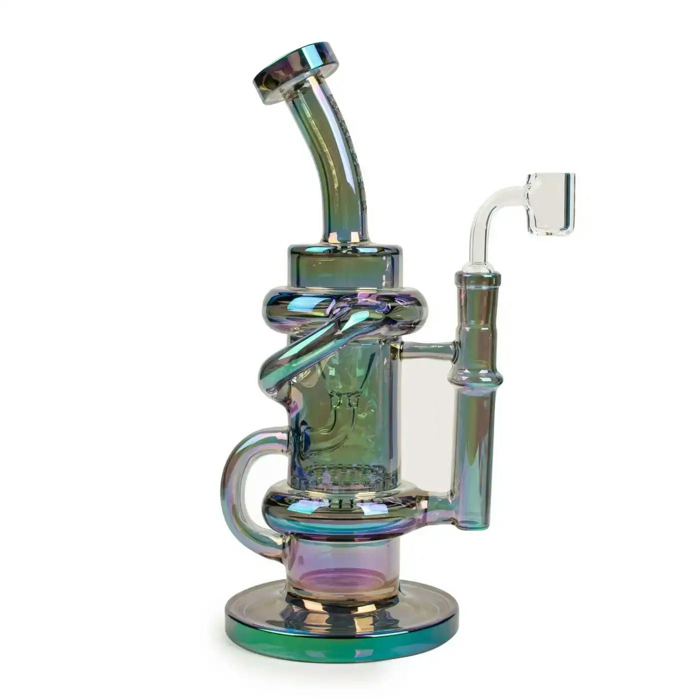 Red Eye Tek 9.5" Tall Metallic Terminator Finish Glitch Klein Recycler Rig - Green