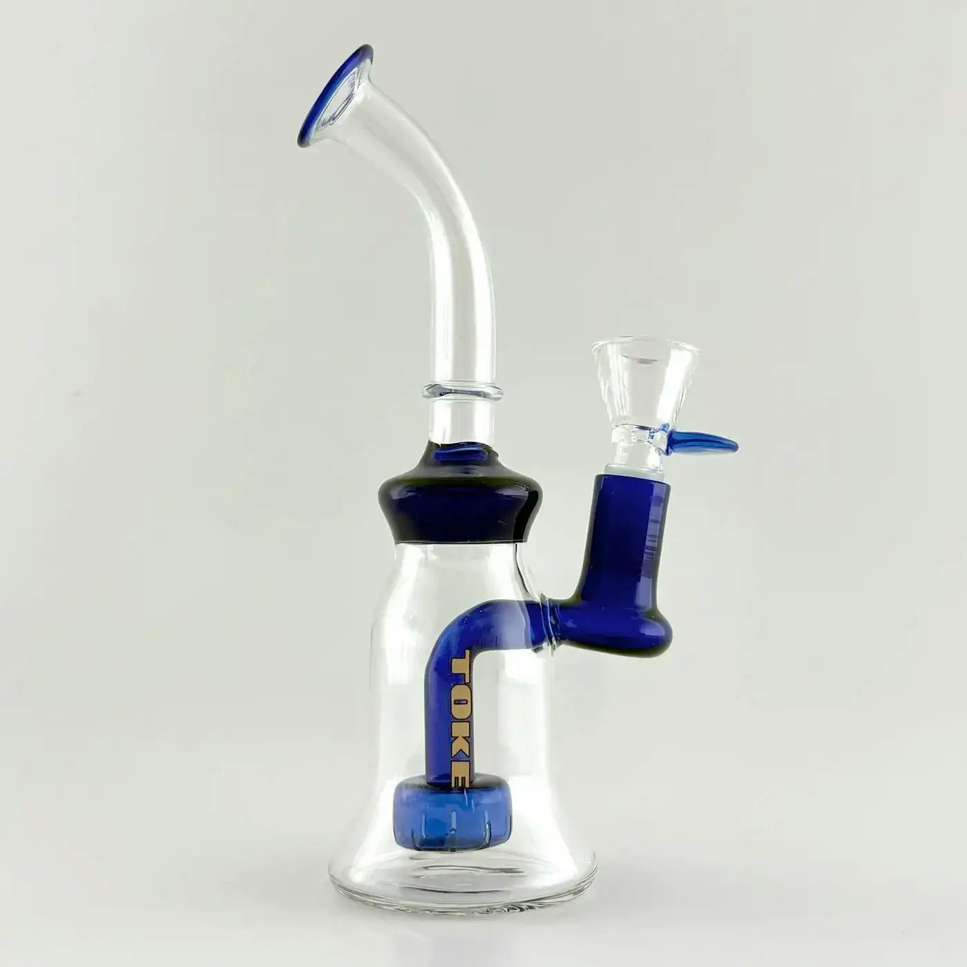 Toke 8" Glass Dab Rig - Circ Perc - Blue
