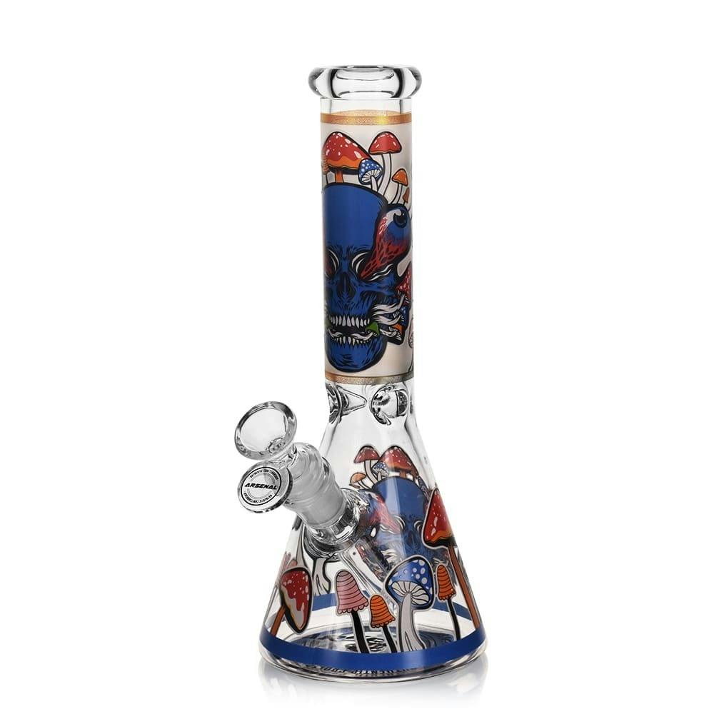 10" 5mm Arsenal Mushroom Mortis Glass Bong - Blue