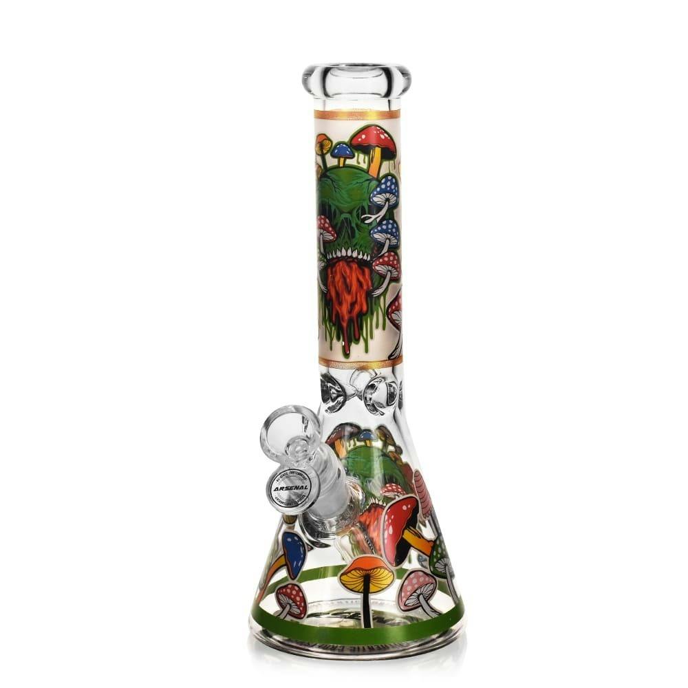 10" 5mm Arsenal Mushroom Mortis Glass Bong - Green