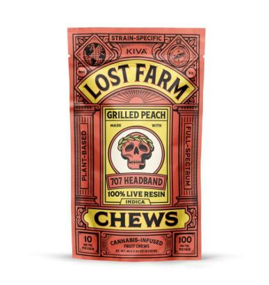 LOST FARM - GRILLED PEACH LIVE RESIN CHEWS (10PK) (100MG) (I) - 100 mg