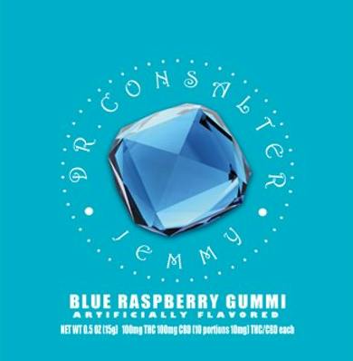 DR .CONSALTER - BLUE RASPBERRY GUMMY (1PC) (200MG) (THC:CBD) (H) - 100 mg