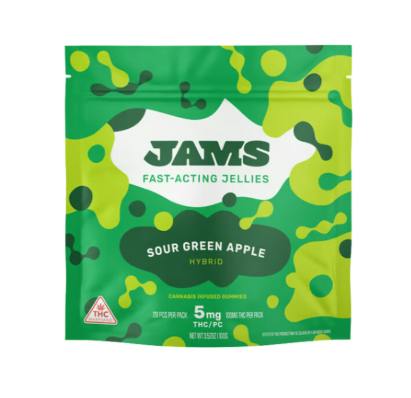 JAMS JELLIES - SOUR GREEN APPLE GUMMIES (20PK) (100MG) (H) - 100 mg