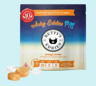 BETTY'S EDDIES - ORANGE CREME CHEWS (10PK) (2:1:1) (THC:CBN:CBC) (200MG) (I) - 100 mg