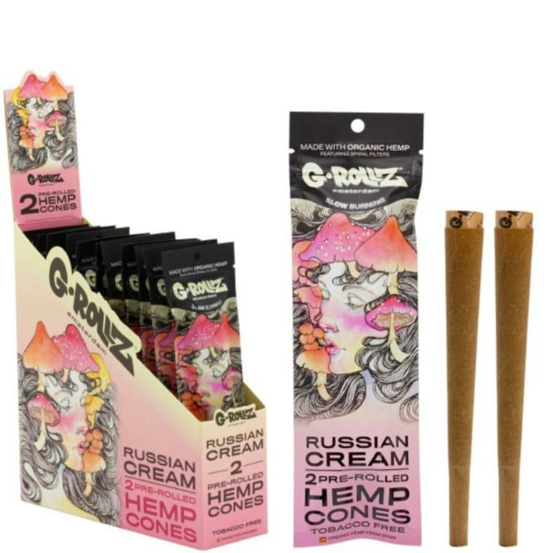 G-Rollz 2x Russian Cream Flavoured Pre-Rolled Hemp Cones