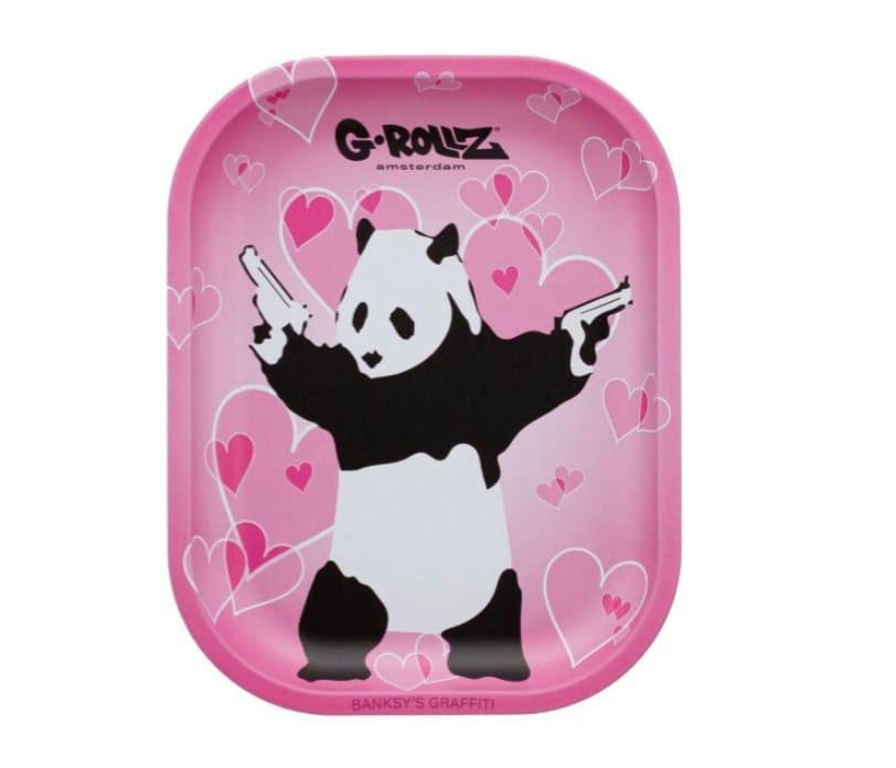 G-Rollz Bansky's Graffiti 'Panda Gunnin' Metal Rolling Tray - Small