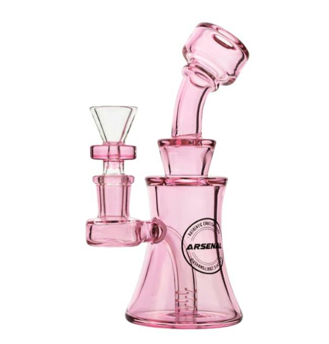 6" Arsenal Mini Prism Curve Bong (Pink)