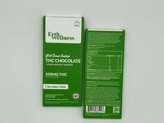 Erth Wellness | Chocolate Bar 100 mg | Chocolate Mint at NativeCare Thief River Falls