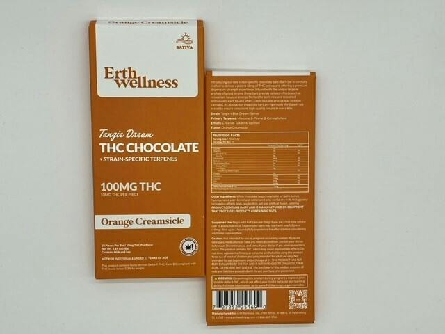 Erth Wellness | Chocolate Bar 100 mg | Orange Creamsicle at NativeCare Thief River Falls
