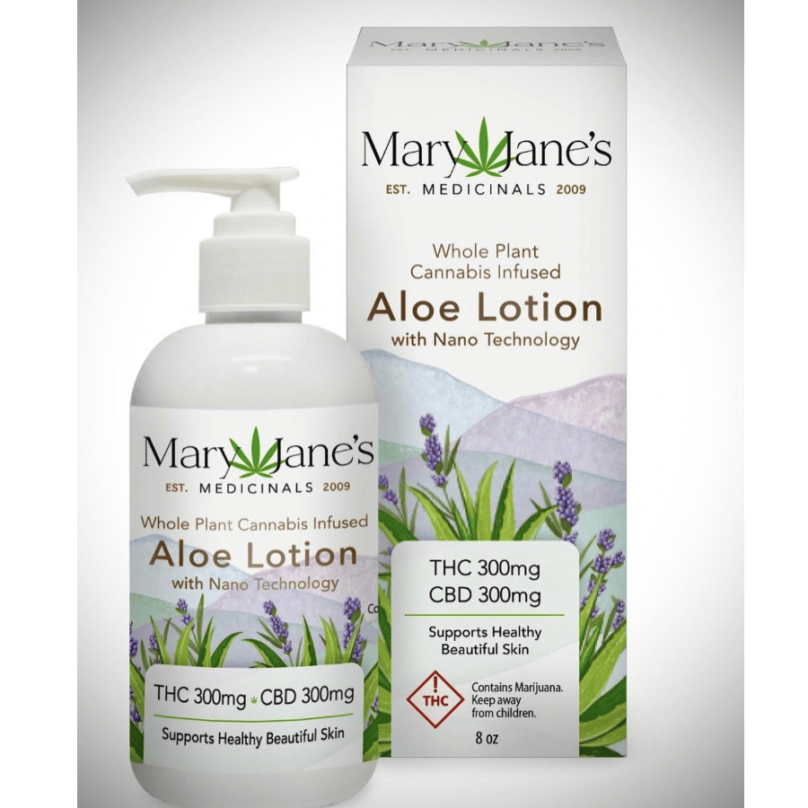 Mary Jane's Medicinals - Aloe Lotion - 300mg THC//300mg CBD - 8oz