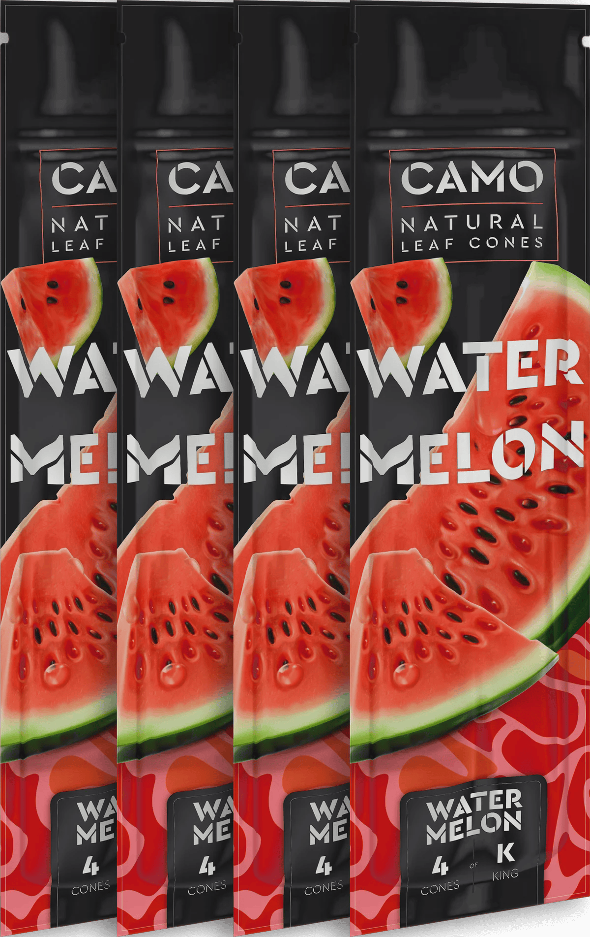 Camo - Natural Leaf Cones 4pk - Watermelon