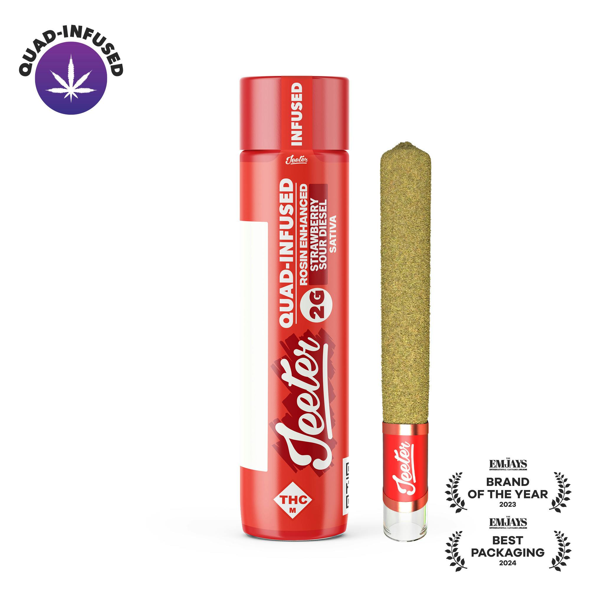 Jeeter: Quad Infused XL Pre-Roll | Strawberry Sour Diesel