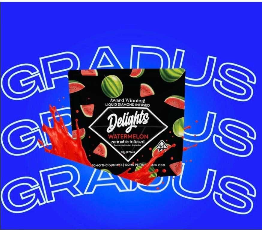Delights - Delights - Liquid Diamond Infused Gummies - Watermelon - 100mg