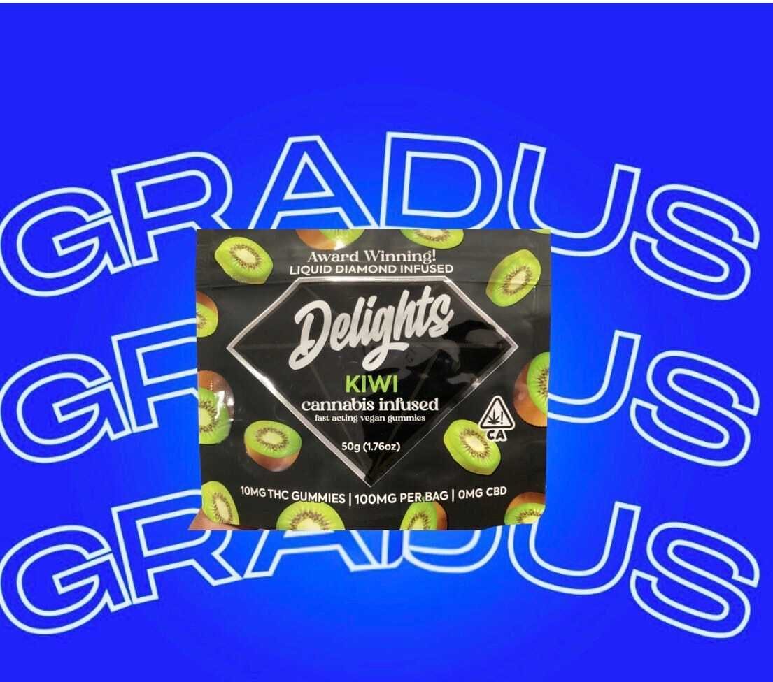 Delights - Delights - Liquid Diamond Infused Gummies - Kiwi - 100mg