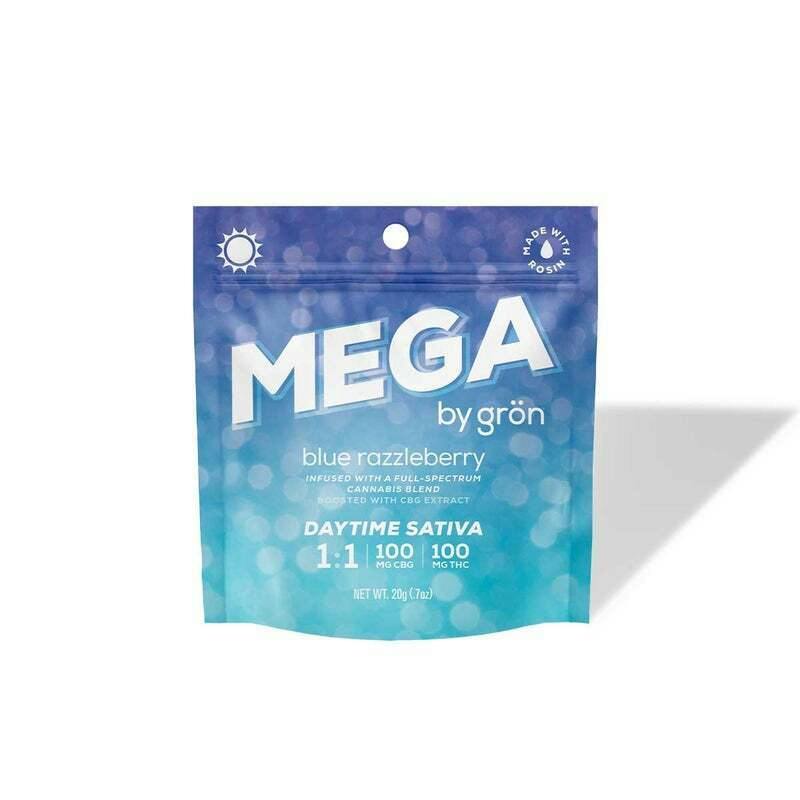 Gron | Blue Razzleberry MEGA | 1:1 THC:CBG | Edible | 1pk | 100mg