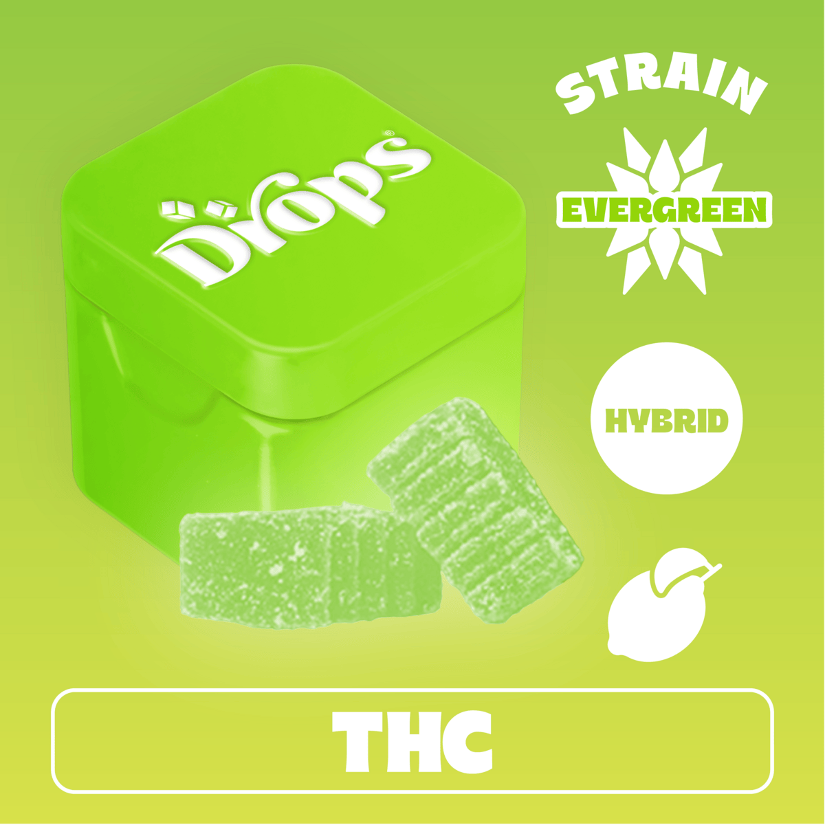 Drops | Lime | Live Rosin Edible | 2pk | 100mg