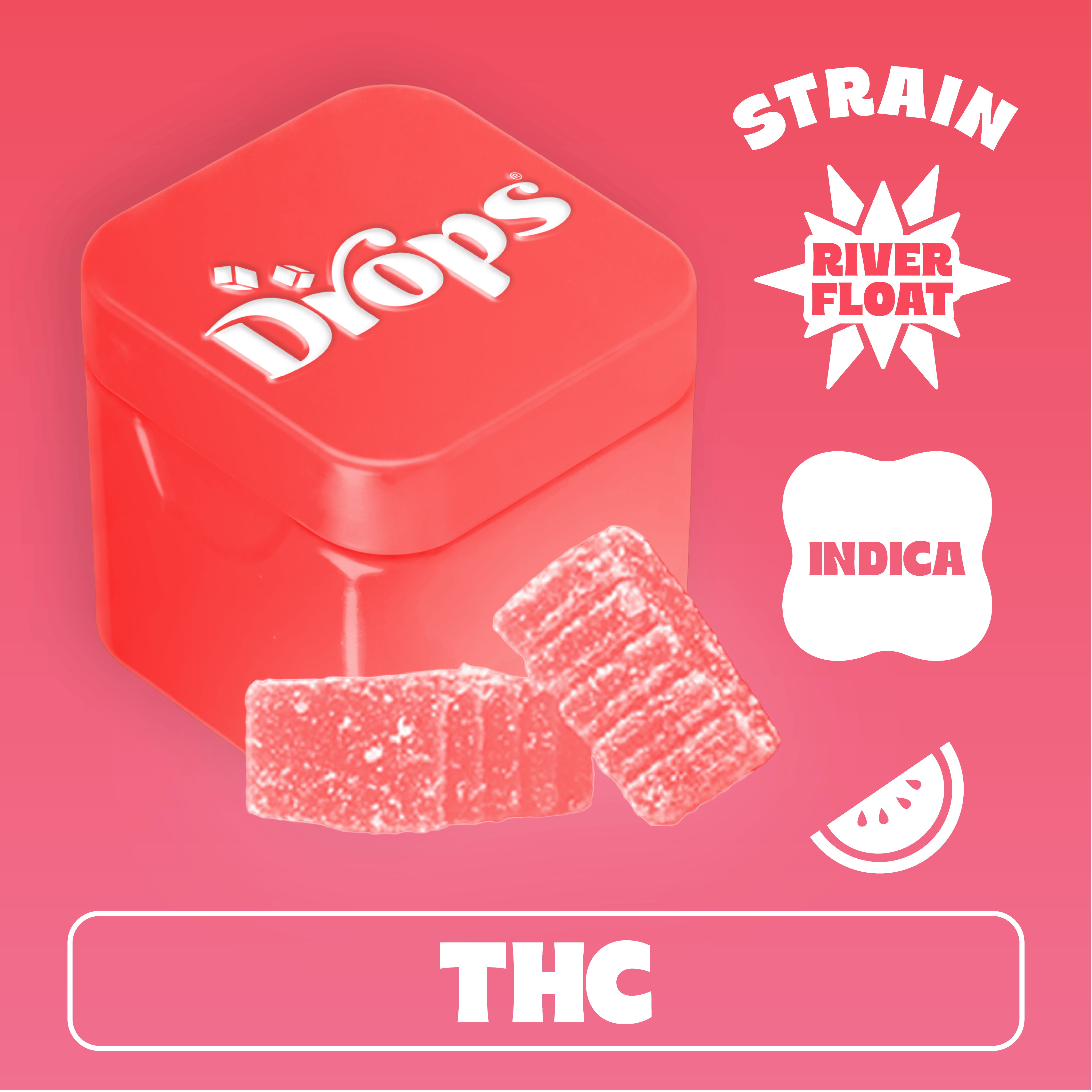 Drops | Watermelon | Live Rosin Edible | 2pk | 100mg