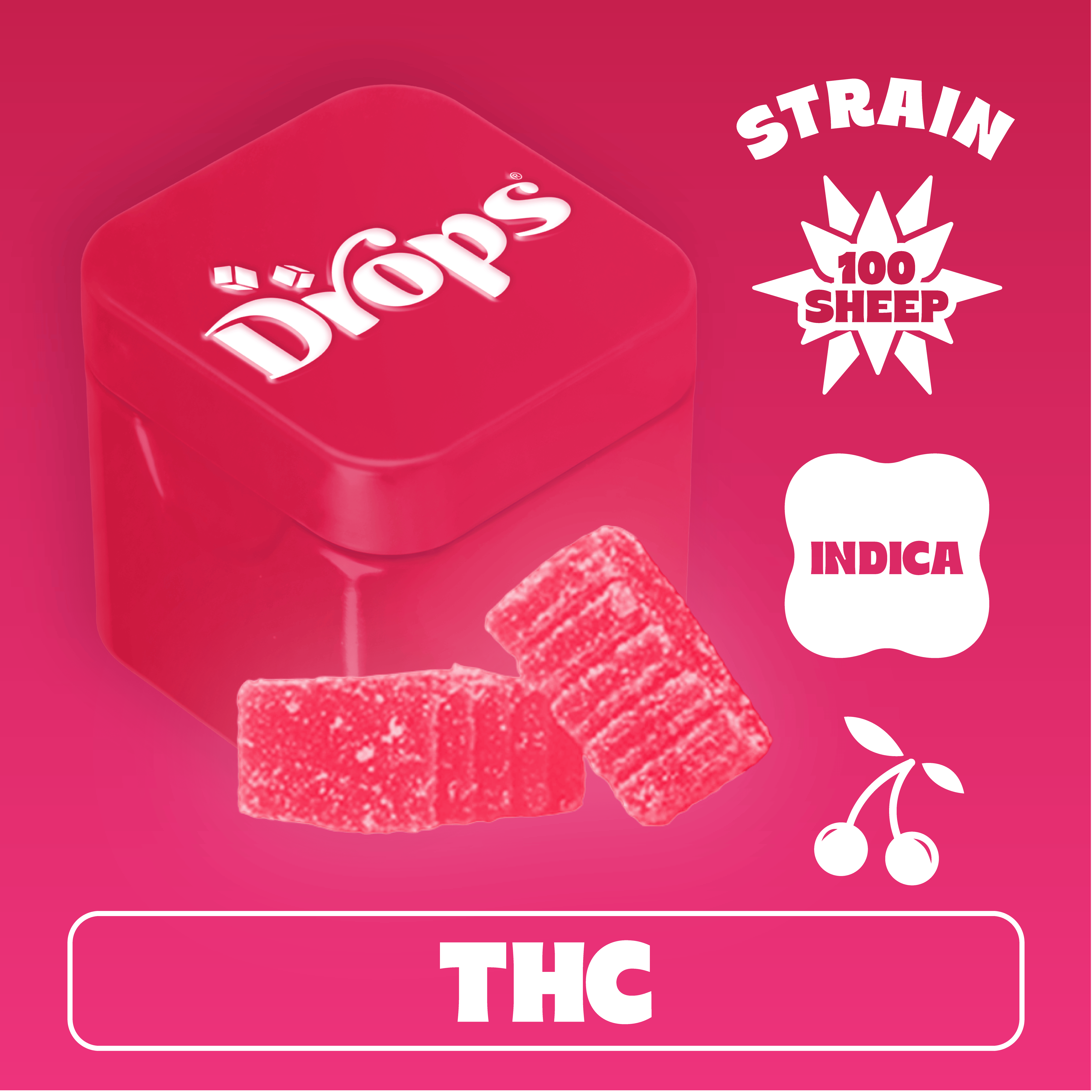 Drops | Cherry | Live Rosin Edible | 2pk | 100mg