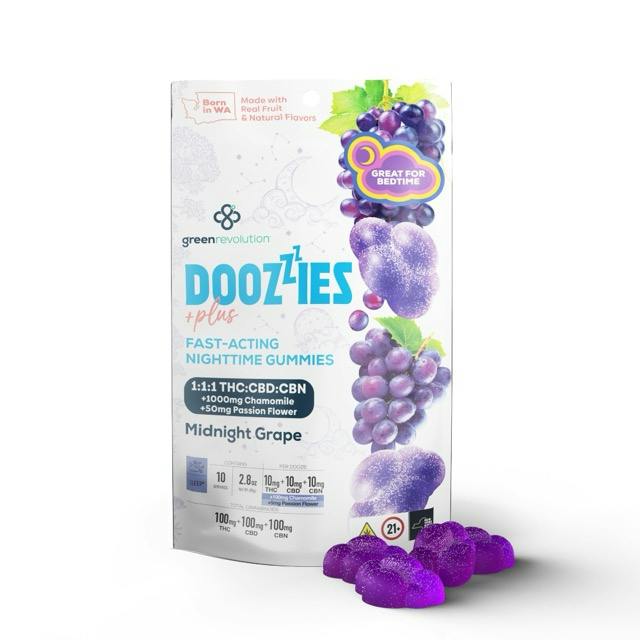 Green Revolution | Doozies | Midnight Grape | 1:1:1 THC:CBN:CBD | 10pk | 100mg
