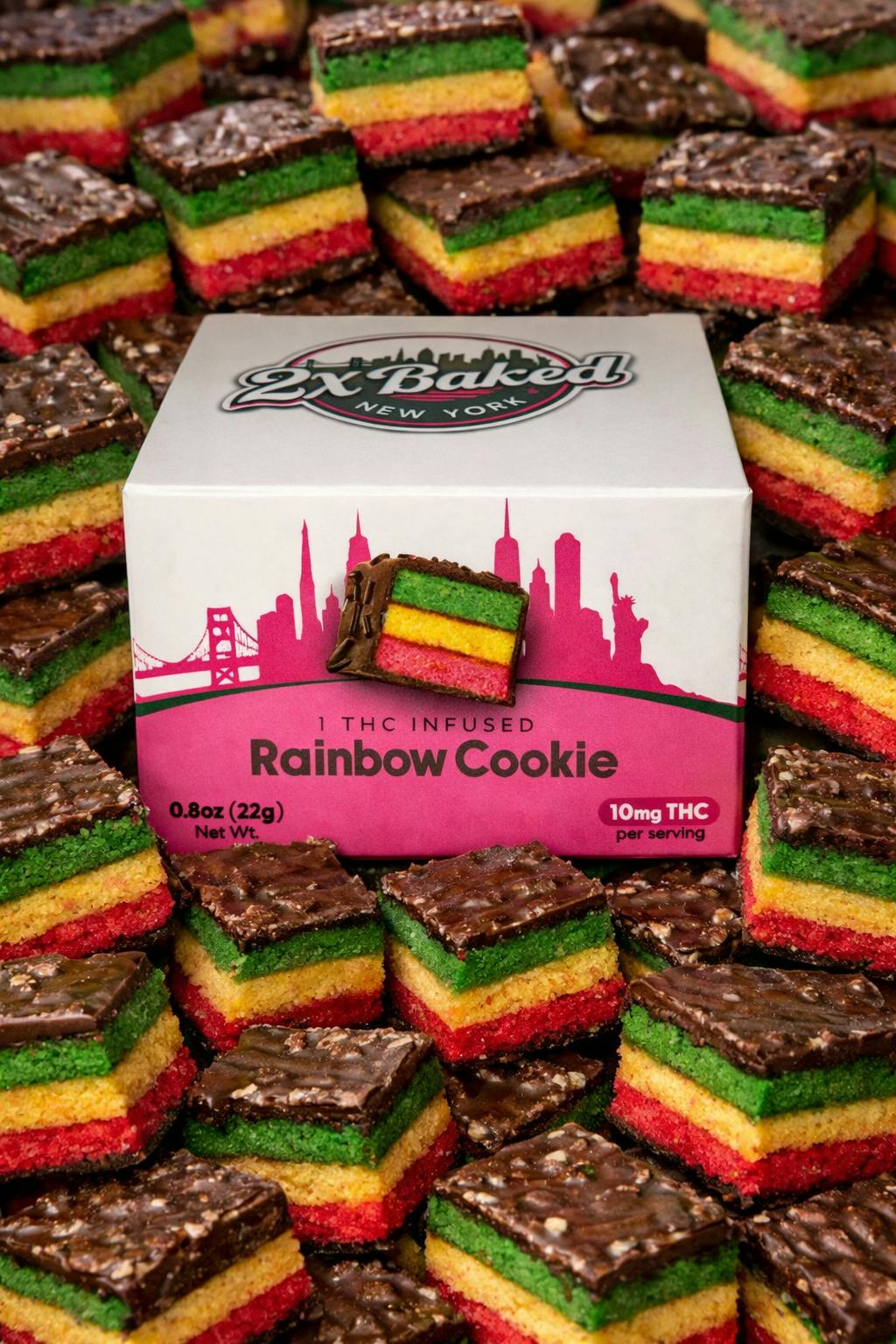 2X Baked | Rainbow Cookie | Edible | 1pk | 10mg at The Cannabis Reserve
