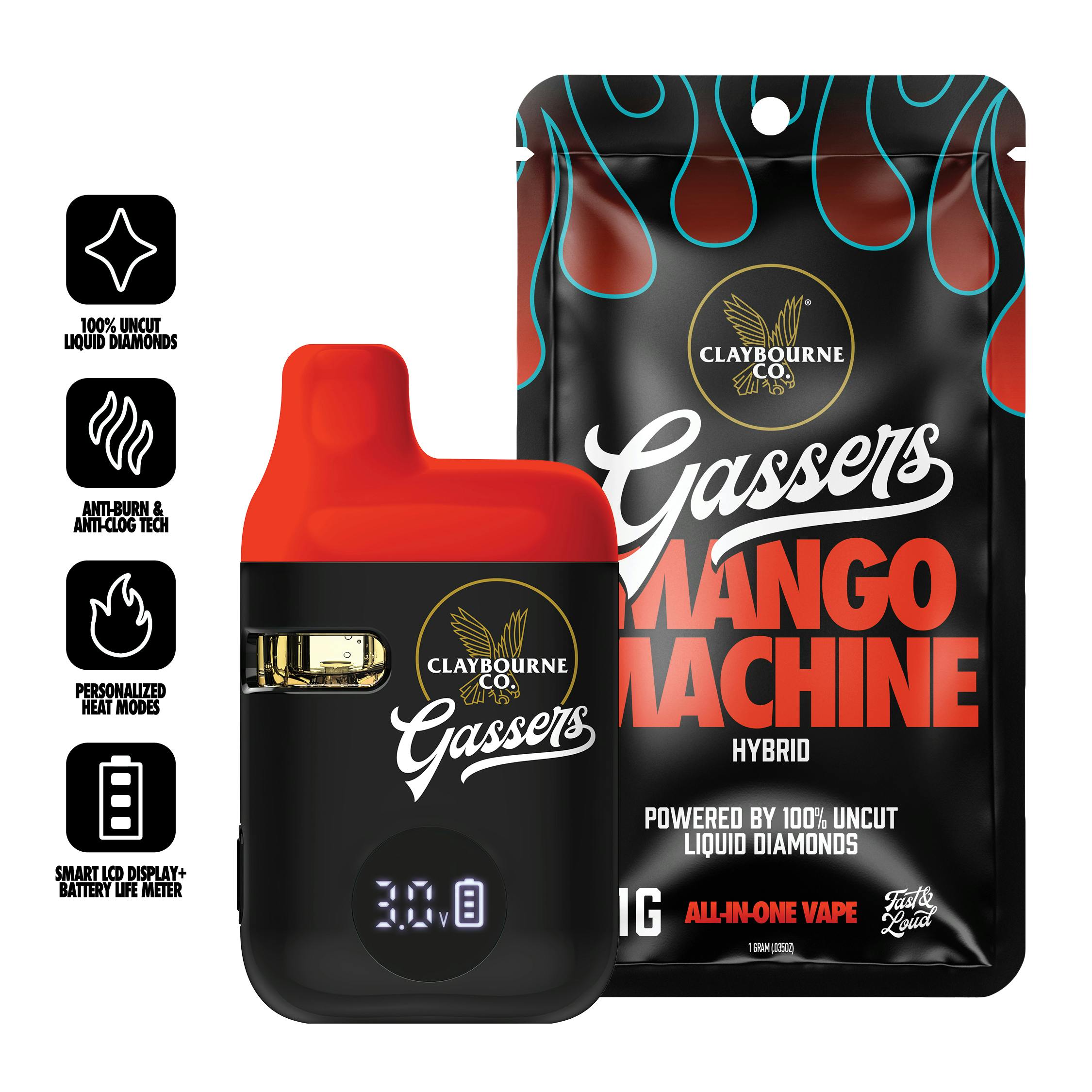 Claybourne Co. | Gassers | Mango Machine | Liquid Diamonds AIO 1g