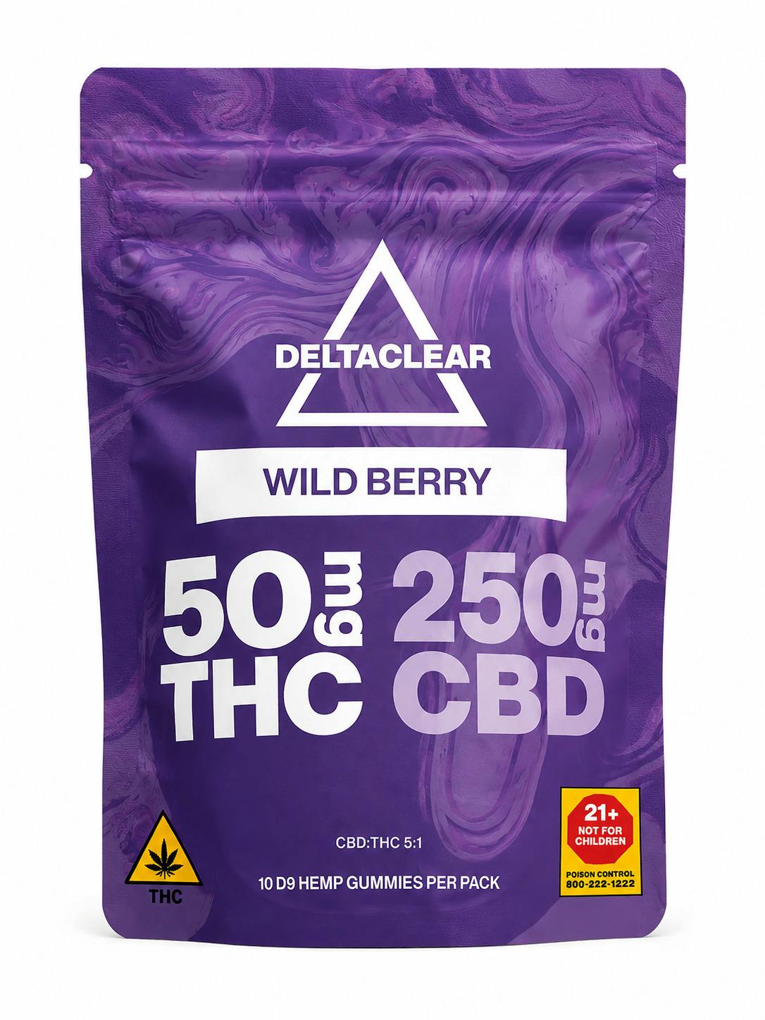 DeltaClear | Wild Berry | Gummies | 50 mg THC + 250 mg CBD (Copy)
