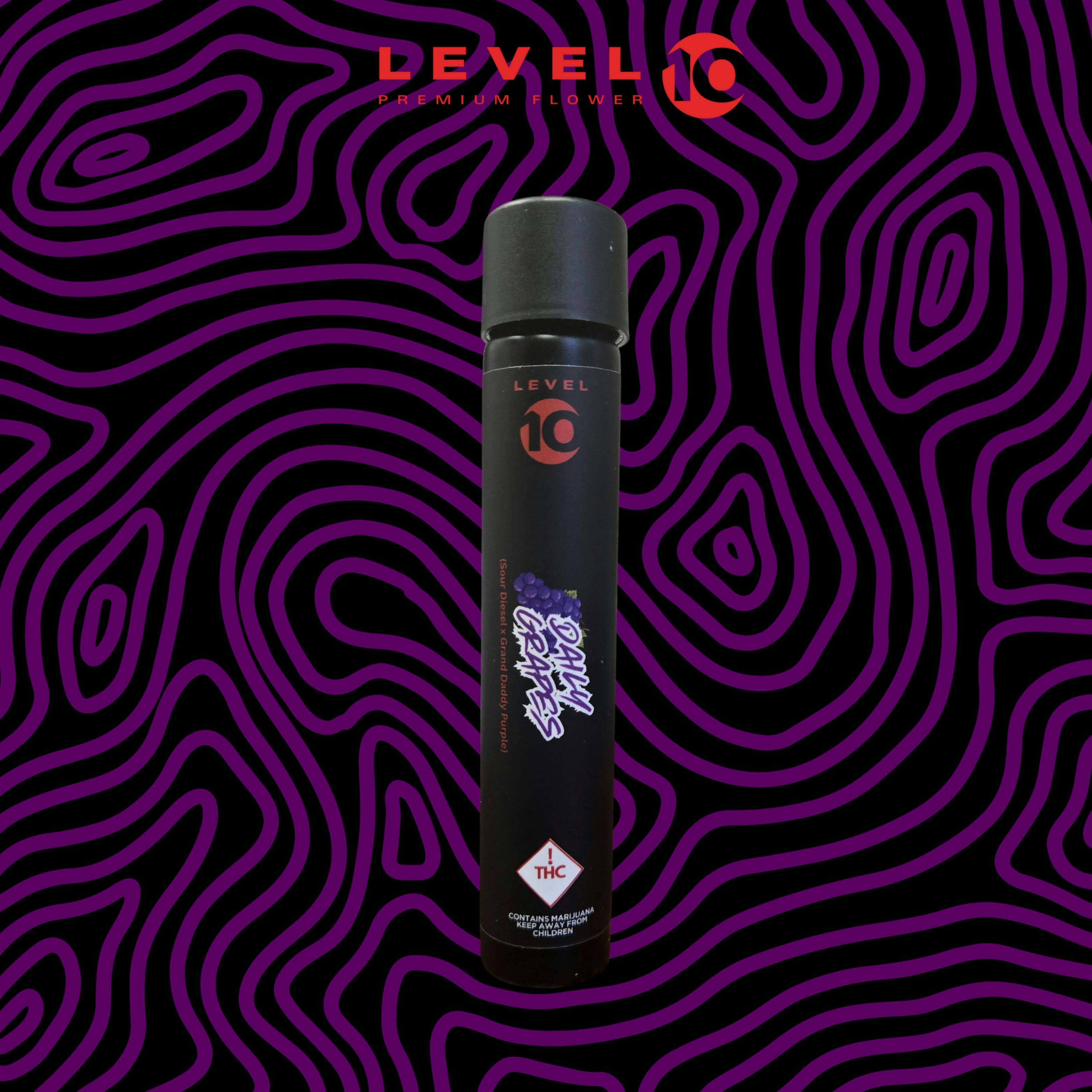 Level 10 Premium - Daily Grapes - Flower Pre Roll - 1g