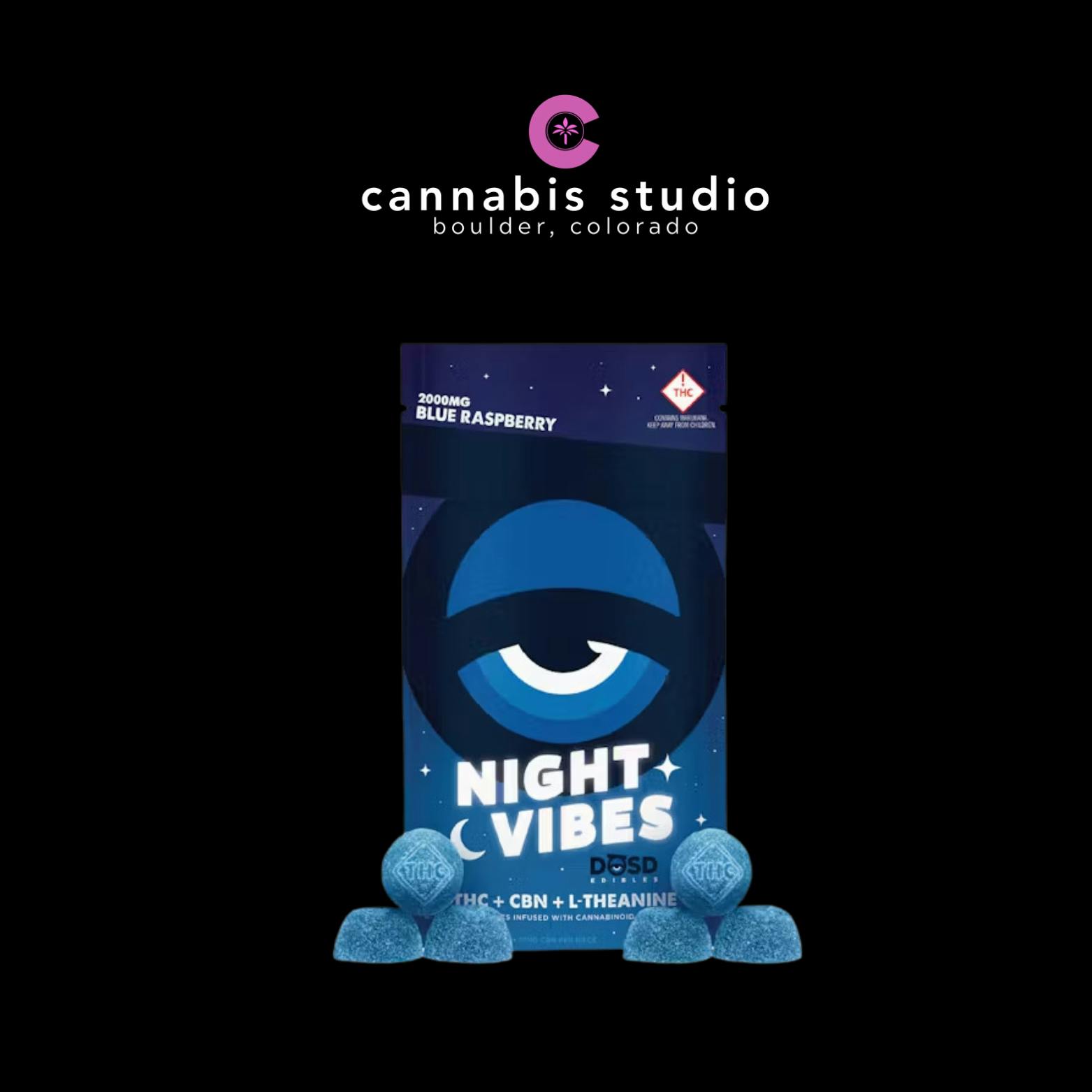 DOSD - Nano Bites Night Vibes (Blue Raspberry 1:1 THC:CBN)(100mg - 10pk)(10mg per serving)