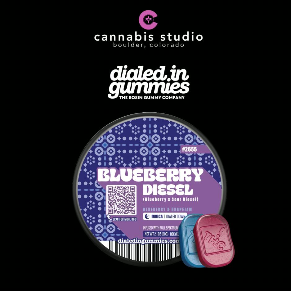 Dialed In -Blueberry Diesel - Rosin Gummies - Indica - 100mg