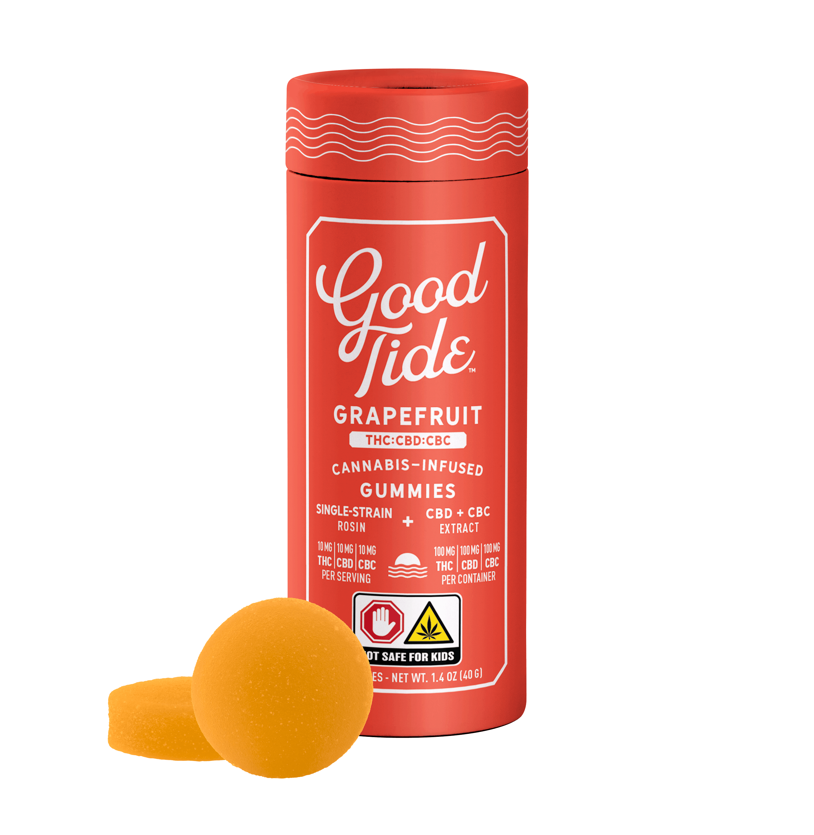Grapefruit 1:1:1 THC:CBD:CBC + Sativa Gummies