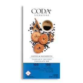Coffee & Doughnuts (1:1 THC:CBD) - 100mg Chocolate Bar - Coda