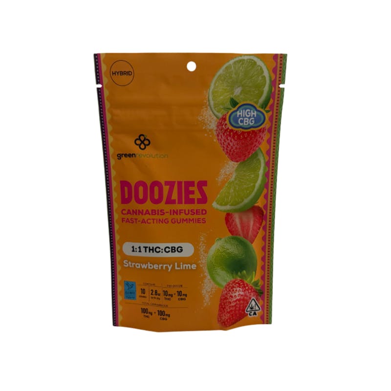 Strawberry Lime - THC:CBG 1:1 Gummies Infused (Dooziez)