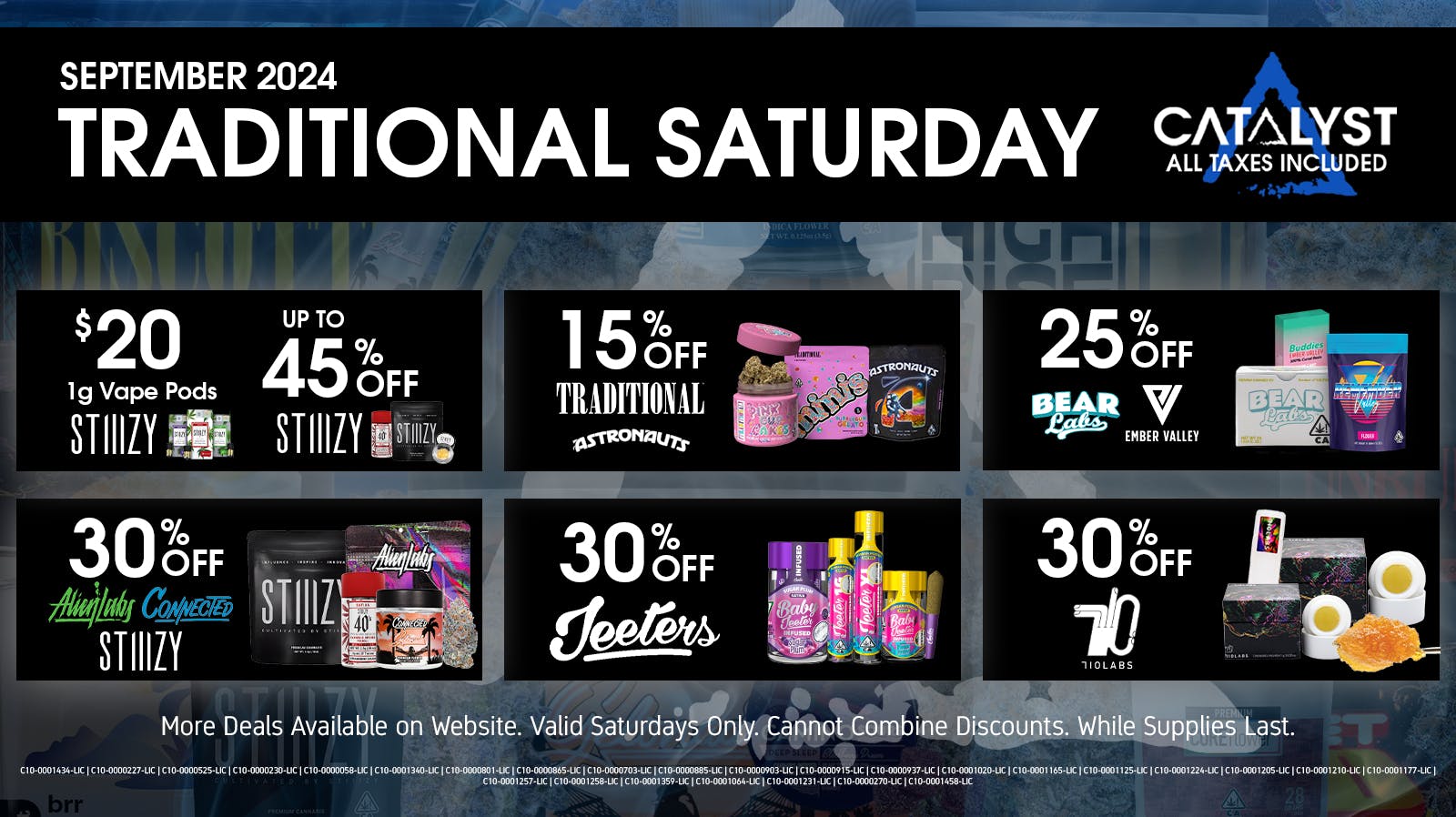 Traditional Saturday, Up to 45 at Catalyst Grover Beach Weedmaps