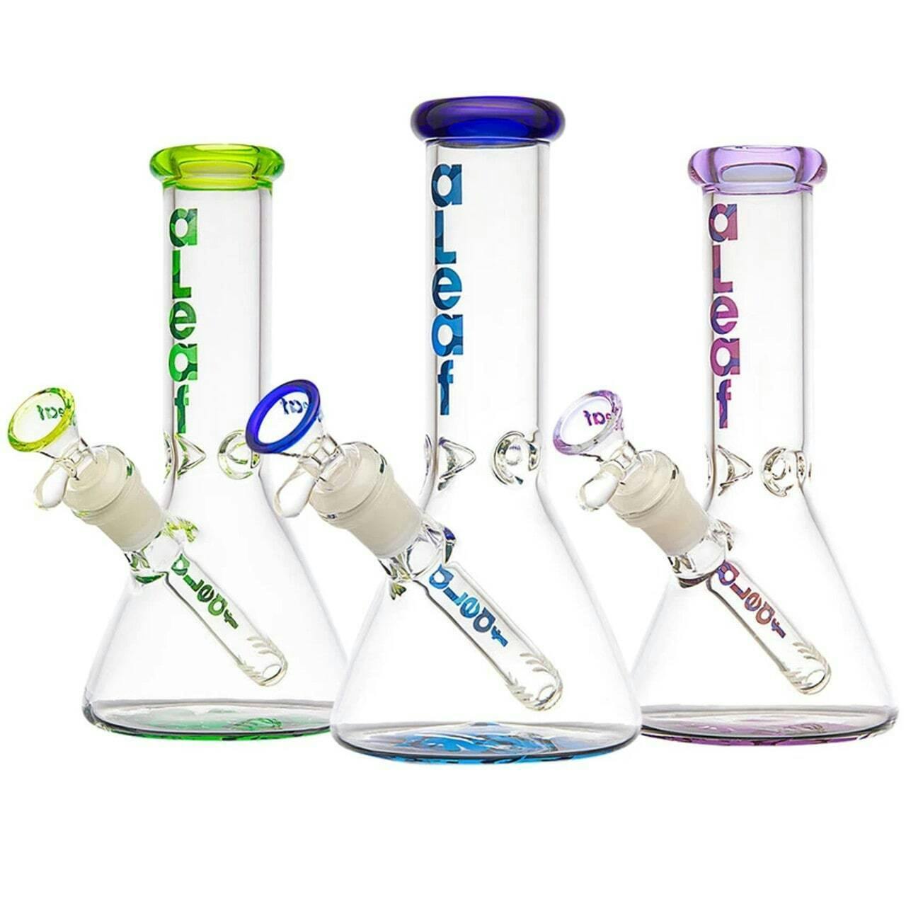 aLeaf - The Essential Beaker Water Pipe - 8" - 14mm F - Assorted Colours