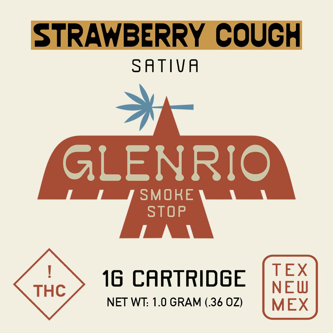 Glenrio 1g Cart l Strawberry Cough (sativa) at Glenrio Smoke Stop