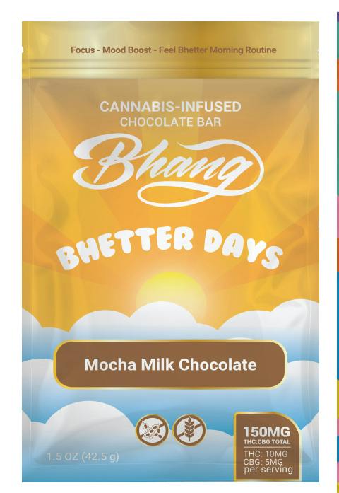 Bhang Chocolate Bar l Caramel Mocha (sativa, 100mg thc / 50mg cbg) at Glenrio Smoke Stop