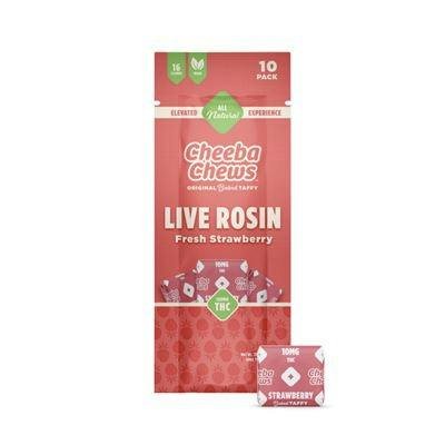Cheeba Chews 100mg Live Rosin Taffy | Fresh Strawberry (hybrid) at Glenrio Smoke Stop
